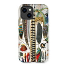 Plumes and Feathers - Adolphe Millot Art Iphone Case, 14 / Matte, Phone Case Colorful Vintage Illustration Bird Feathers Species