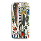 Plumes and Feathers - Adolphe Millot Art Iphone Case, Xs / Matte, Kite-713300900, Decorative Phone Case Colorful Illustrations Bird