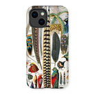 Plumes and Feathers - Adolphe Millot Art Iphone Case, 14 / Matte, Kite-713300850, Phone Case Colorful Vintage Illustration Bird Feathers