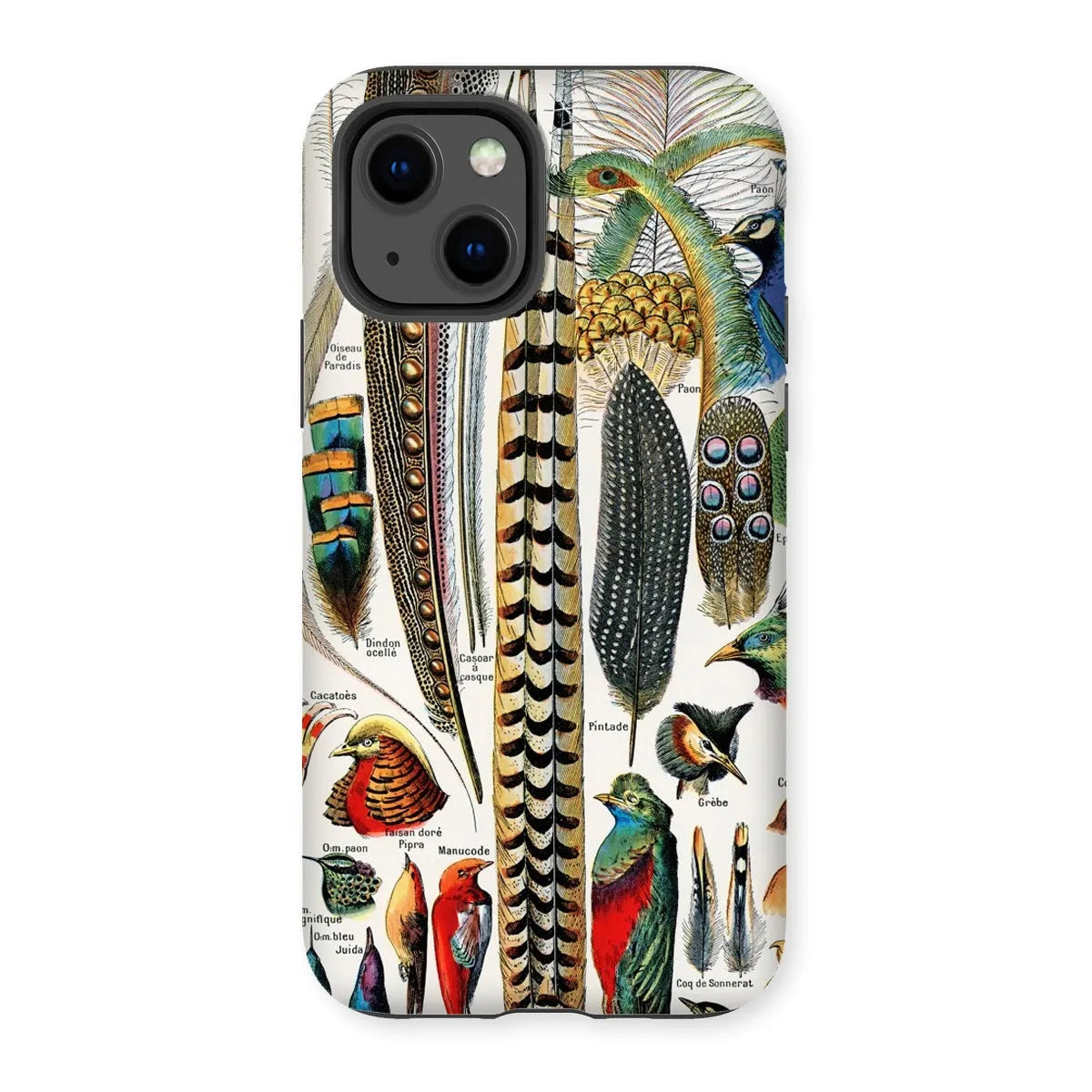 Plumes - Feathers - Adolphe Millot Tough Phone Case - Iphone 13 / Matte - Mobile Phone Cases - Aesthetic Art