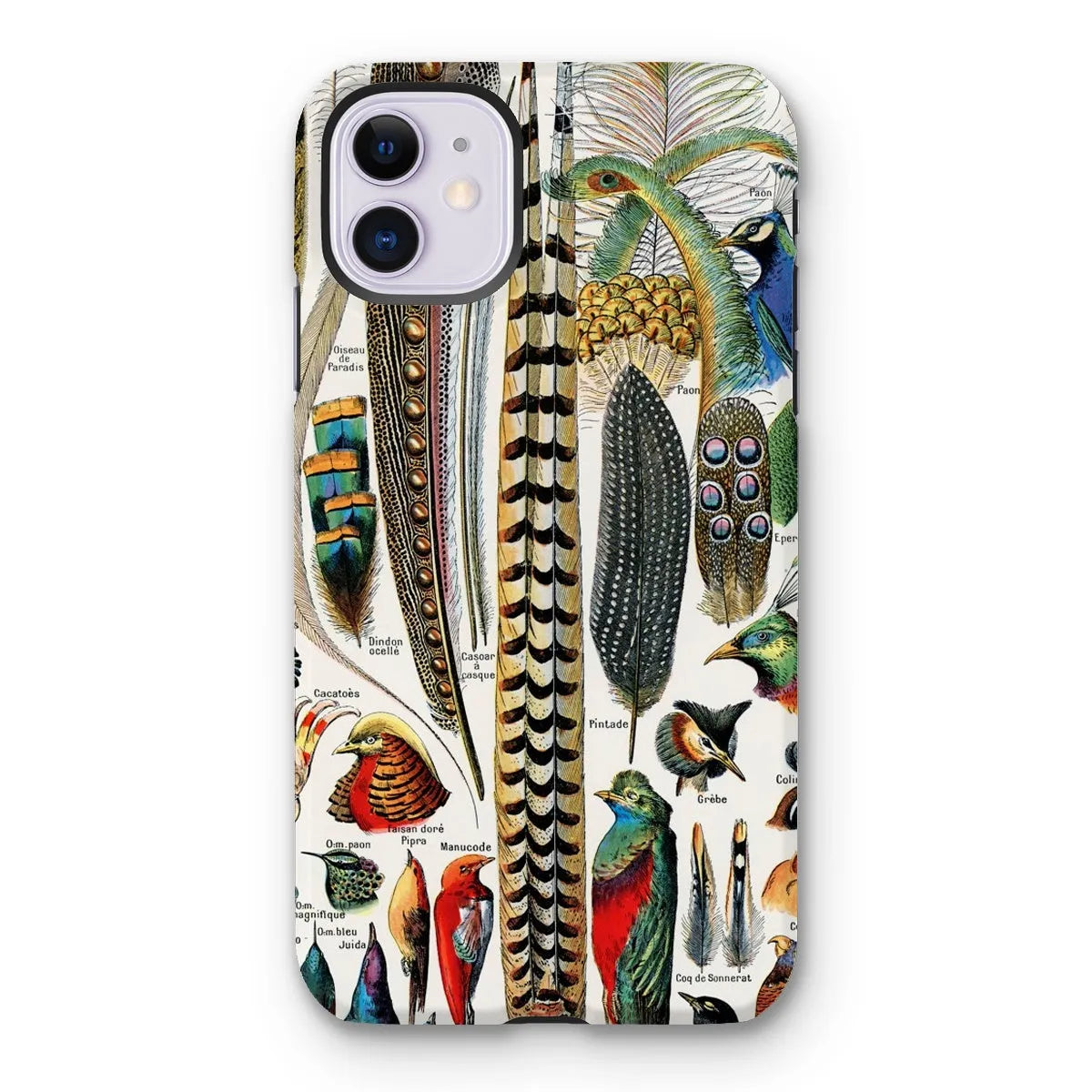 Plumes - Feathers - Adolphe Millot Tough Phone Case - Iphone 11 / Matte - Mobile Phone Cases - Aesthetic Art