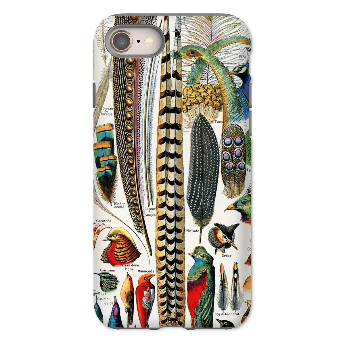 Plumes - Feathers - Adolphe Millot Tough Phone Case - Iphone 8 / Matte - Mobile Phone Cases - Aesthetic Art
