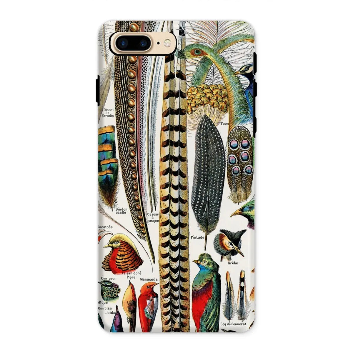 Plumes - Feathers - Adolphe Millot Tough Phone Case - Iphone 8 Plus / Matte - Mobile Phone Cases - Aesthetic Art