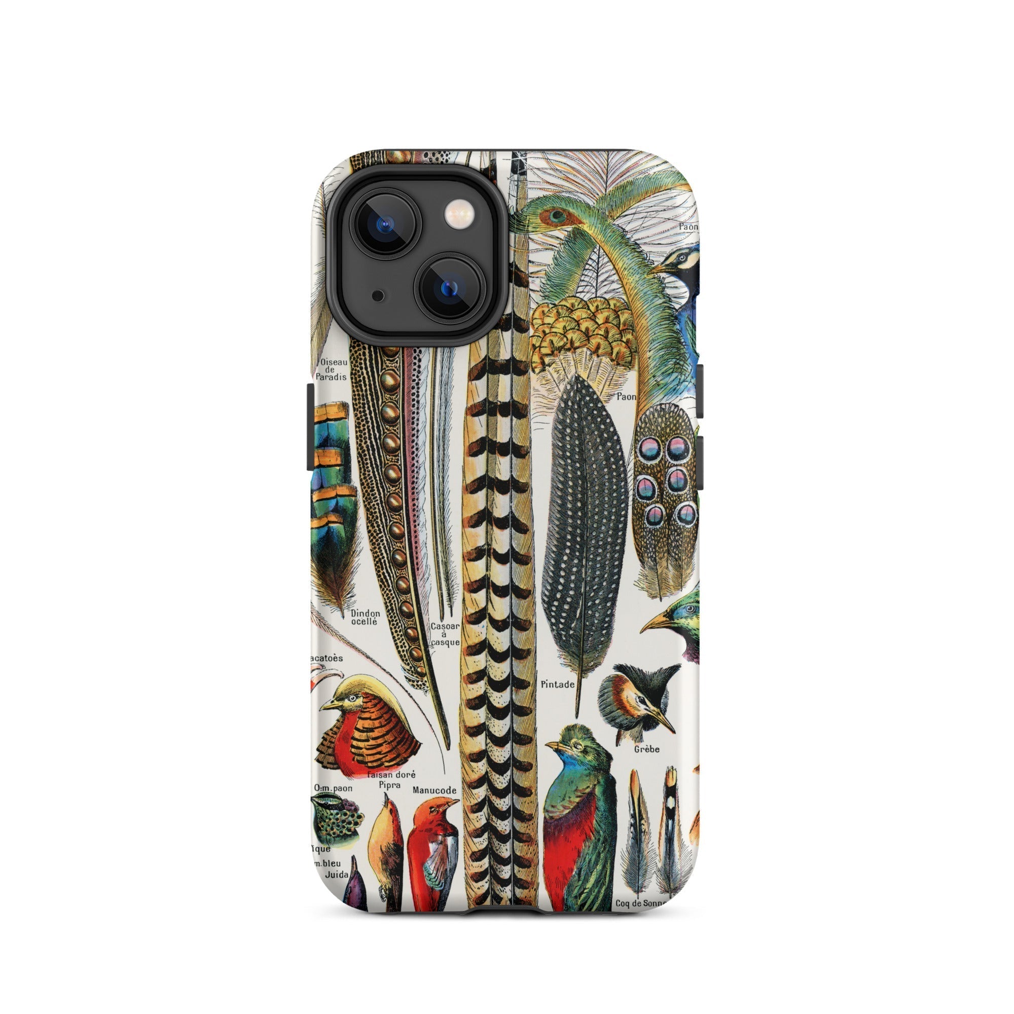 Plumes and Feathers Adolphe Philippe Millot Iphone Case, 14 / Matte, Bird Feather Patterned Phone Case