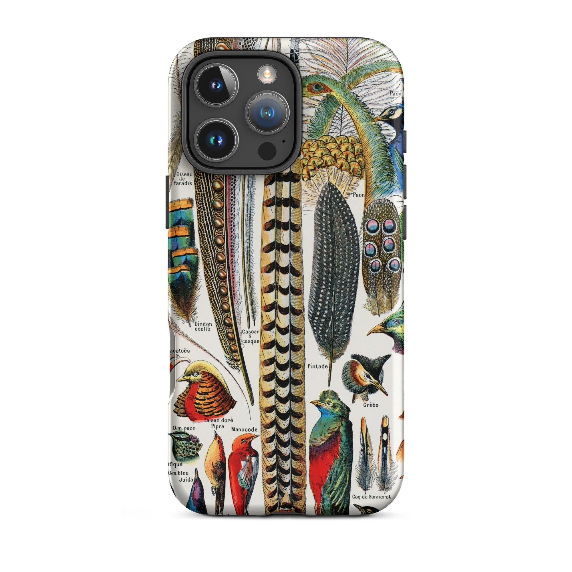 Plumes and Feathers Adolphe Philippe Millot Iphone Case, 16 Pro Max / Matte, Feather Patterned Phone Case