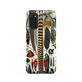 Plumes and Feathers - Adolphe Philippe Millot Samsung Case, Galaxy S20 / Matte, Smartphone Case Vintage-style Illustration Bird Feathers