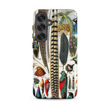 Plumes and Feathers - Adolphe Philippe Millot Samsung Case, Galaxy S25 Plus / Matte, Phone Case Colorful Vintage Illustration Bird Feathers