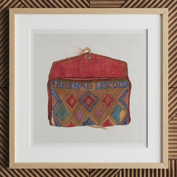 Pocketbook - Norma Lockwood 1930s Fashion Art Print, 12x12’’ / 31x31cm / Natural Frame / 2’’ Matboard, Framed Illustration Intricately