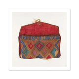 Pocketbook - Norma Lockwood 1930s Fashion Art Print, Decorative Textile Pouch Geometric Diamond Patterns Red Blue