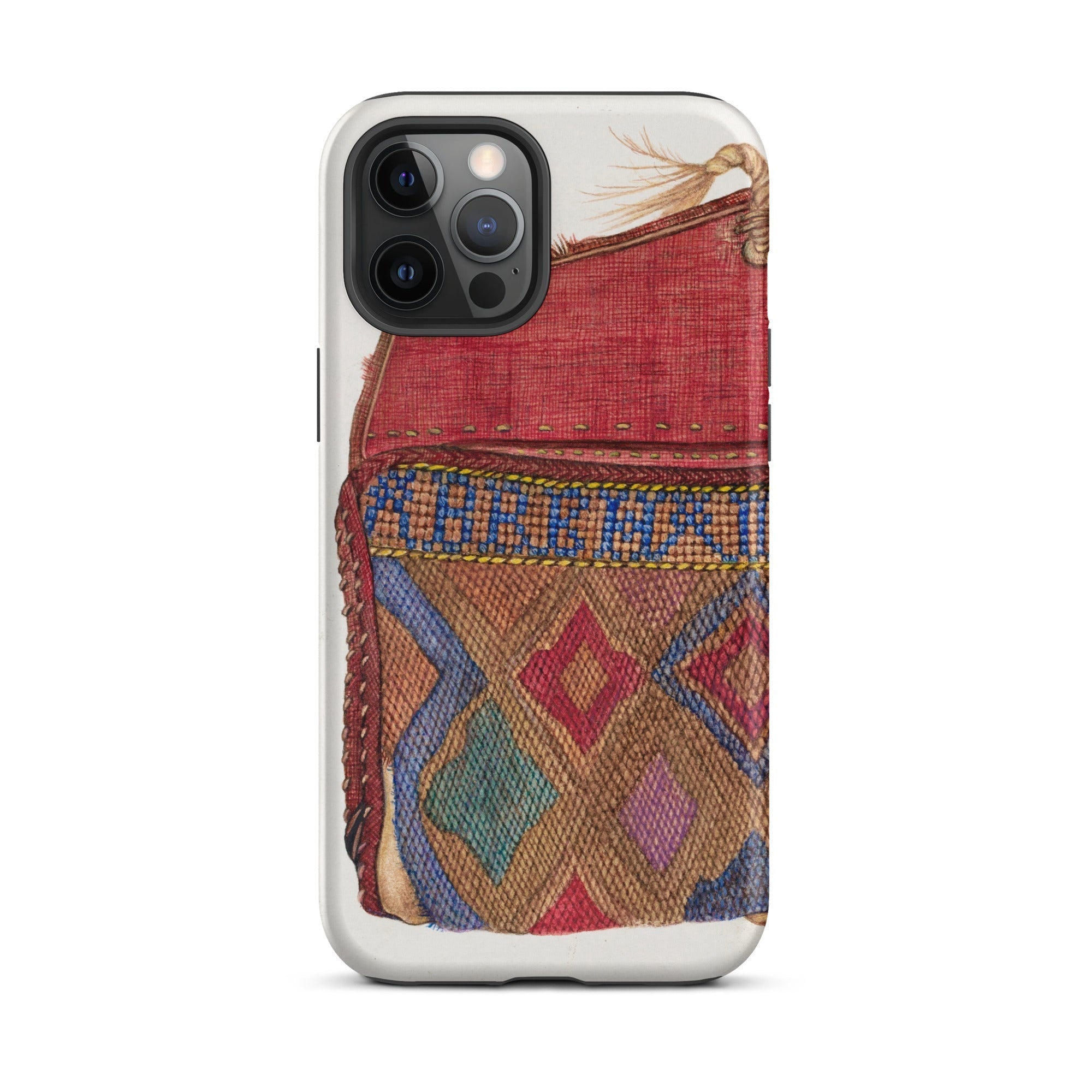 Pocketbook - Norma Lockwood 1930s Fashion Iphone Case, 12 Pro Max / Matte, Phone Case Colorful Woven Pattern