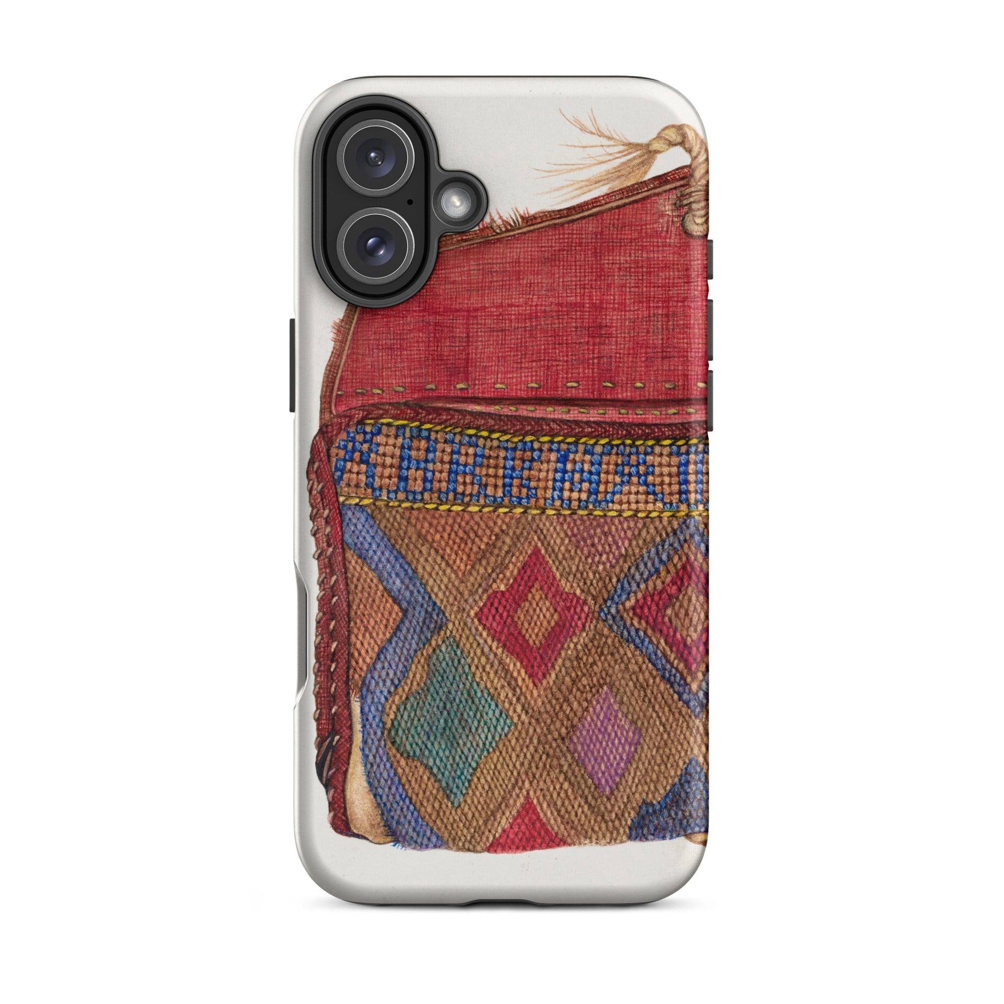 Pocketbook - Norma Lockwood 1930s Fashion Iphone Case, 16 Plus / Matte, Phone Case Colorful Woven Design