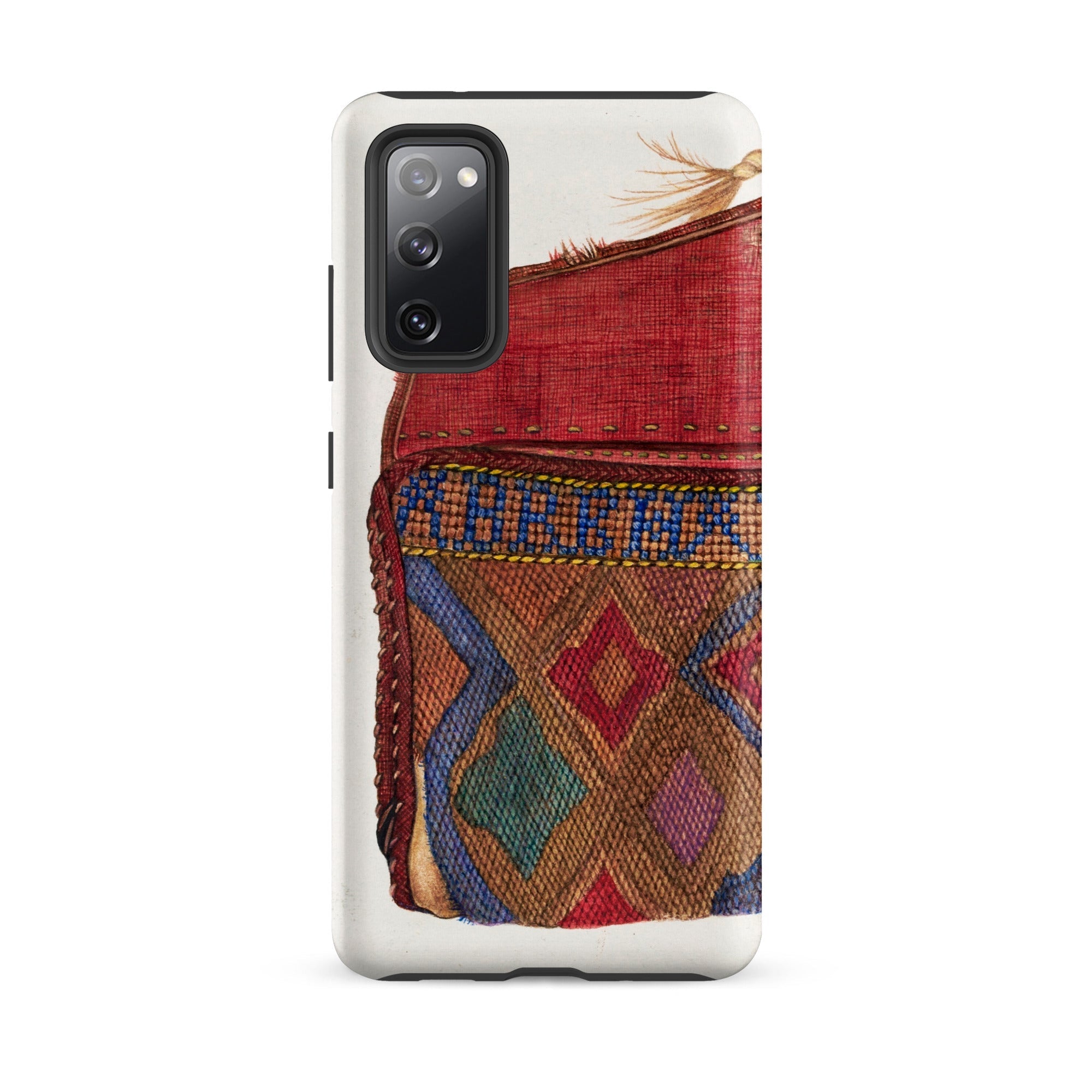 Pocketbook - Norma Lockwood 1930s Fashion Samsung Case, Galaxy S20 Fe / Matte, White Phone Case Vibrant Patterned Textile Design
