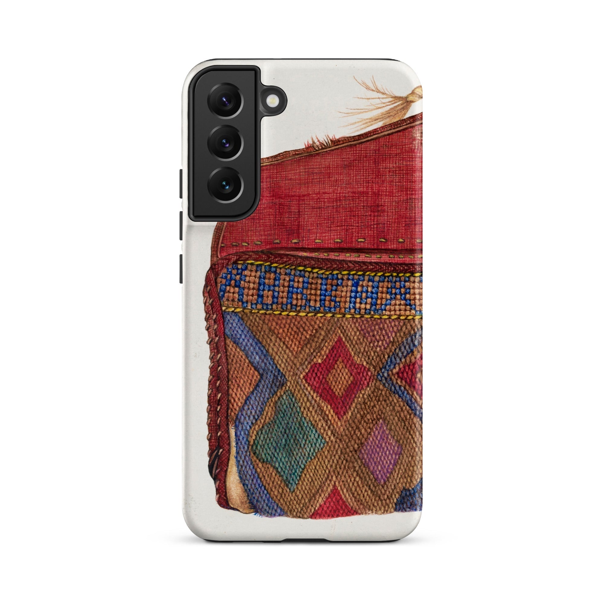 Pocketbook - Norma Lockwood 1930s Fashion Samsung Case, Galaxy S22 Plus / Matte, Smartphone Case Red Patterned Textile Design