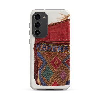 Pocketbook - Norma Lockwood 1930s Fashion Samsung Case, Galaxy S23 Plus / Matte, Phone Case Design Woven Textile Geometric Patterns Red