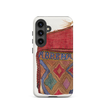 Pocketbook - Norma Lockwood 1930s Fashion Samsung Case, Galaxy S24 / Matte, White Smartphone Case Red Patterned Fabric Design