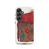 Pocketbook - Norma Lockwood 1930s Fashion Samsung Case, Galaxy S25 / Matte, White Smartphone Case Red Patterned Textile Design