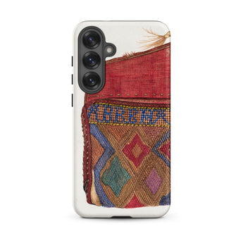 Pocketbook - Norma Lockwood 1930s Fashion Samsung Case, Galaxy S25 Plus / Matte, White Phone Case Red Brown Blue Patterned Textile