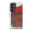 Pocketbook - Norma Lockwood 1930s Fashion Samsung Case, Galaxy S25 Ultra / Matte, White Smartphone Case Red Multicolored Woven Fabric Design