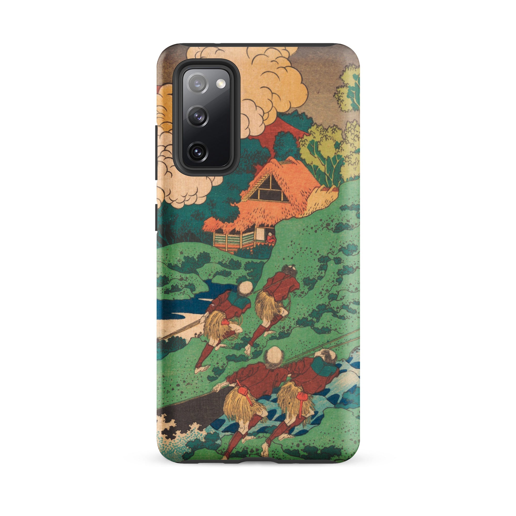 Poem by Kakinomoto Hitomaro Hokusai Samsung Case, Galaxy S20 Fe / Matte, Phone Case Japanese Ukiyo e Style Landscape Figures Design