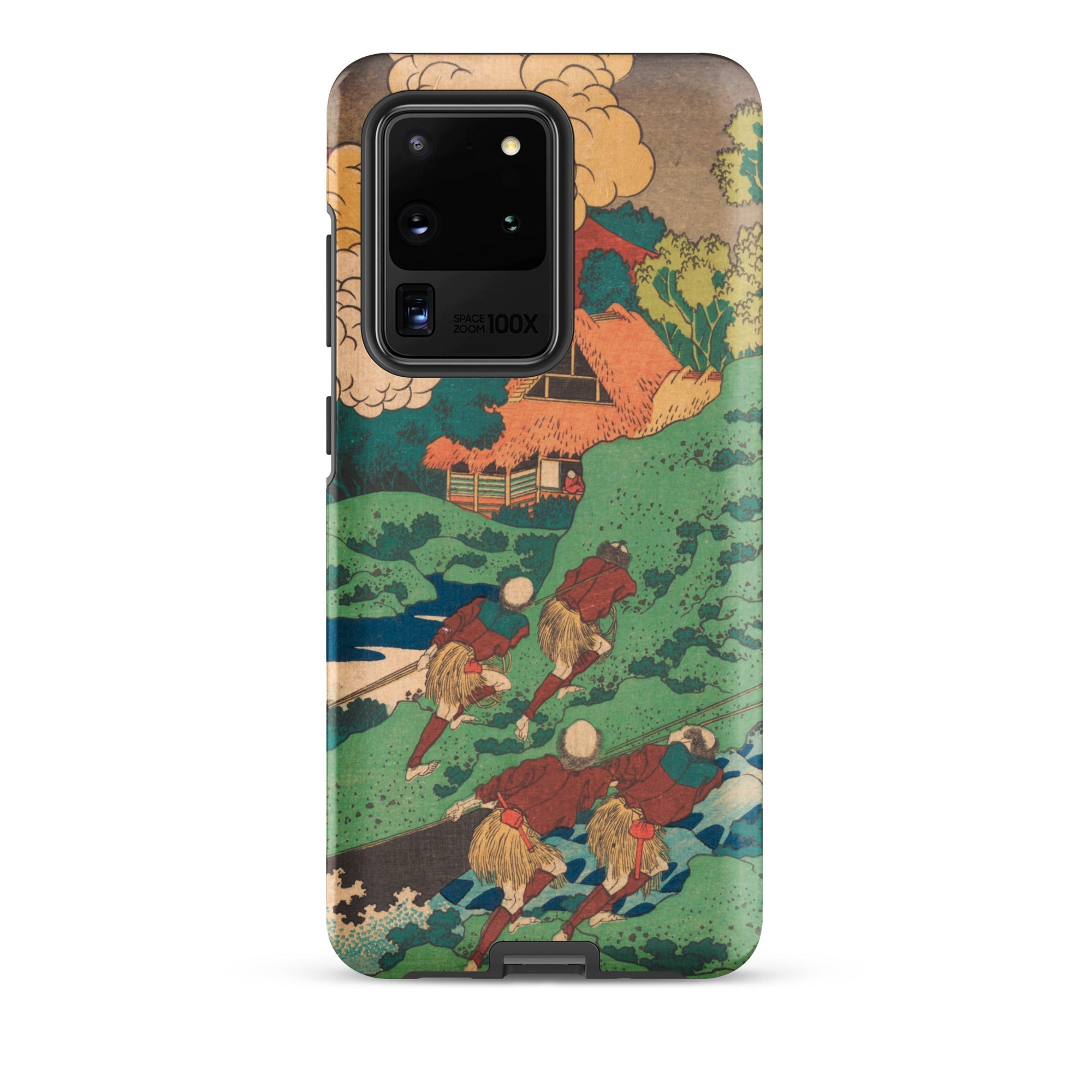 Poem by Kakinomoto Hitomaro Hokusai Samsung Case, Galaxy S20 Ultra / Matte, Smartphone Case Japanese Woodblock Print Design