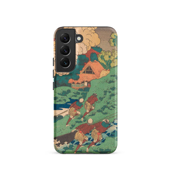Poem by Kakinomoto Hitomaro - Hokusai Samsung Case, Galaxy S22 / Matte, Phone Case Traditional Japanese Art Design