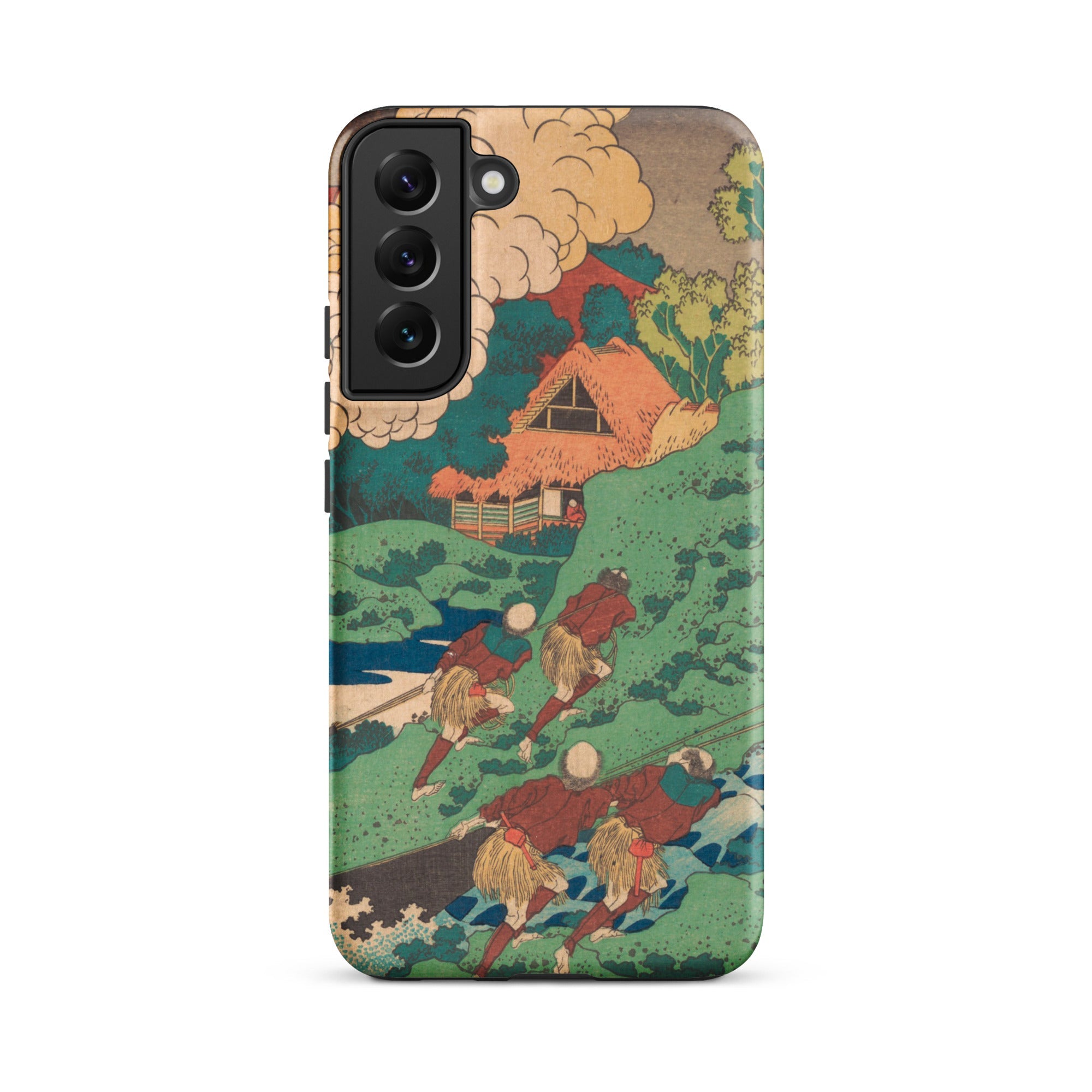 Poem by Kakinomoto Hitomaro Hokusai Samsung Case, Galaxy S22 Plus / Matte, Protective Phone Case Artistic Landscape Design