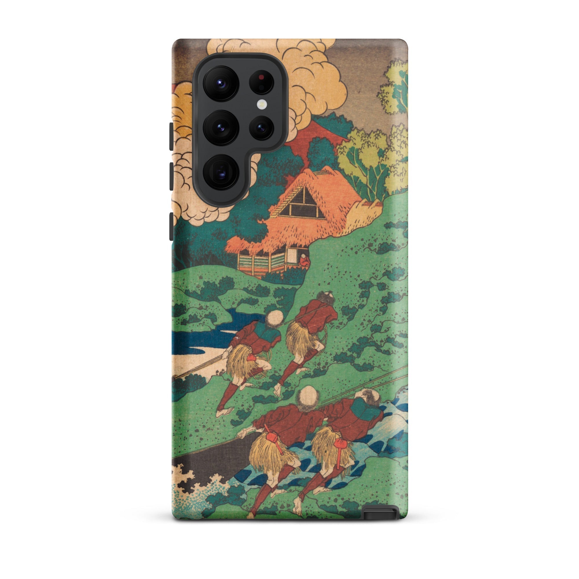Poem by Kakinomoto Hitomaro Hokusai Samsung Case, Galaxy S22 Ultra / Matte, Phone Case Japanese Ukiyo e Style Landscape Print People
