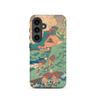 Poem by Kakinomoto Hitomaro Hokusai Samsung Case, Galaxy S24 / Matte, Smartphone Case Traditional Japanese Woodblock Print Landscape Figures