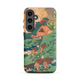 Poem by Kakinomoto Hitomaro - Hokusai Samsung Case, Galaxy S24 Plus / Matte, Smartphone Case Adorned Vibrant Japanese Woodblock Print Scene