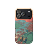 Poem by Sarumaru Dayu - Hokusai Phone Case Iphone 17 Pro / Matte Beige Vibrant Traditional Japanese Woodblock Print, Mountains Exhale,
