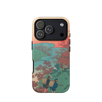 Poem by Sarumaru Dayu - Hokusai Phone Case Iphone 17 Pro / Matte Beige Phone Case Vibrant Traditional Japanese Woodblock Print Hokusai