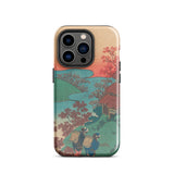Poem by Sarumaru Dayu - Hokusai Phone Case Iphone 14 Pro / Gloss Phone Case Vibrant Traditional Japanese Landscape Design Two Hokusai