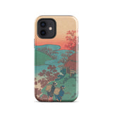 Poem by Sarumaru Dayu - Hokusai Phone Case Iphone 12 / Gloss Phone Case Vibrant Traditional Japanese Landscape Design Two Hokusai Iphone