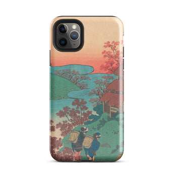 Poem by Sarumaru Dayu - Hokusai Phone Case Iphone 11 Pro Max / Gloss Phone Case Vibrant Traditional Japanese Woodblock Print Design Hokusai