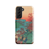 Poem by Sarumaru Dayu - Hokusai Phone Case Samsung Galaxy S21 / Gloss Phone Case Vibrant Traditional Japanese Woodblock Print Design
