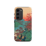 Poem by Sarumaru Dayu - Hokusai Phone Case Samsung Galaxy S23 / Matte Phone Case Vibrant Traditional Japanese Woodblock Print Design