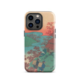 Poem by Sarumaru Dayu - Hokusai Phone Case Iphone 13 Pro / Gloss Phone Case Vintage Japanese-style Illustration Two Figures Landscape