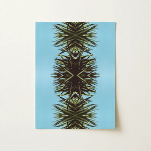 Pointy - Modern Mirrored Botanical Leaf Art Print / Canvas, Mirrored Botanical Leaf, Fractalized Foliage, Modern Mirrored Botanical