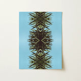Pointy - Modern Mirrored Botanical Leaf Art Print / Canvas Vertically Oriented Rectangular Art Print Symmetrical Kaleidoscopic Design