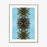 Pointy - Modern Mirrored Botanical Leaf Art Print, Framed Symmetrical Plant Art