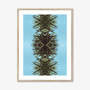 Pointy - Modern Mirrored Botanical Leaf Art Print, Framed Symmetrical Plant Art