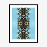 Pointy - Modern Mirrored Botanical Leaf Art Print, Symmetrical Palm Frond Kaleidoscope