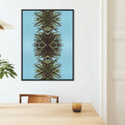 Pointy - Modern Mirrored Leaf Art Framed Canvas Posters Prints & Visual Artwork