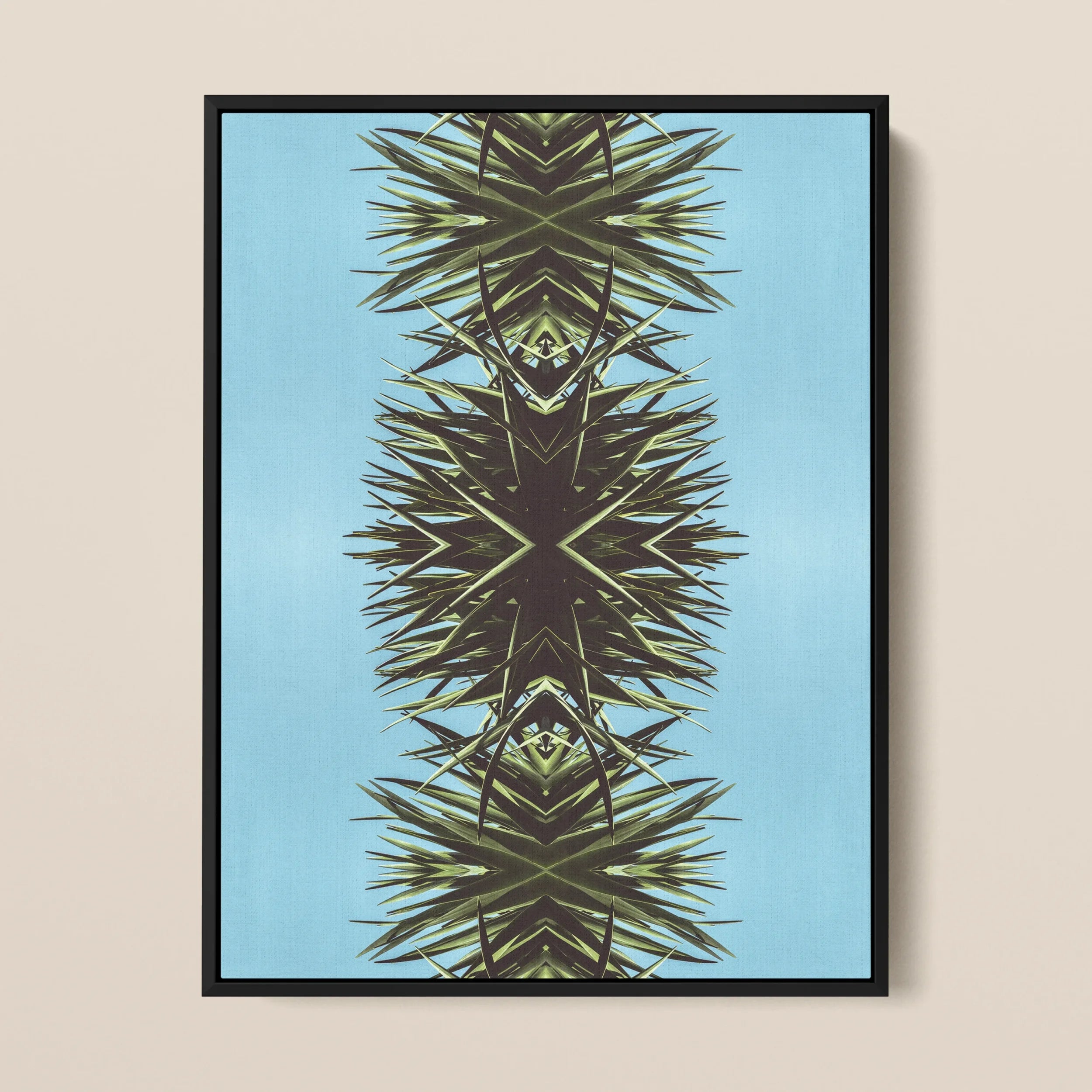 Pointy - Modern Mirrored Leaf Art Framed Canvas Posters Prints & Visual Artwork