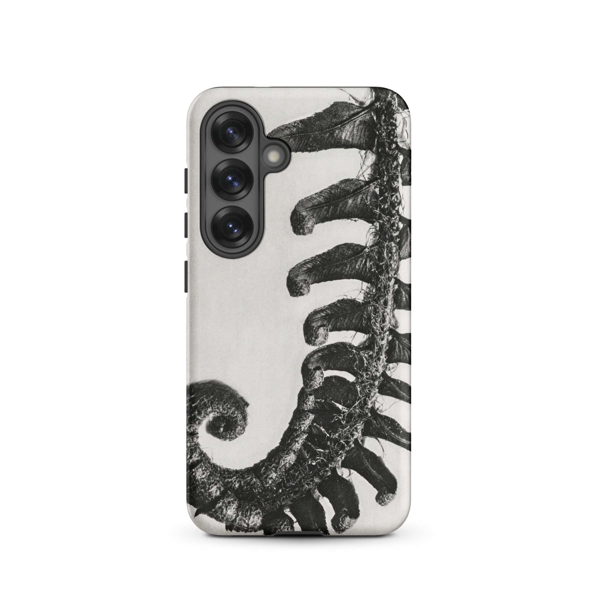 Polystichum Munitum (prickly Shield–fern) - Karl Blossfeldt Samsung Case, Galaxy S25 / Matte, Smartphone Case Black White Fern Pattern