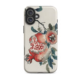 Pomegranate - Kōno Bairei Kacho-ga Fruit Iphone Case, 16 Plus / Matte, Pomegranate Floral Phone Case