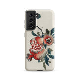 Pomegranate - Kono Bairei Kacho-ga Fruit Phone Case Cream-colored Phone Case Detailed Watercolor Illustration Red Pomegranates Kōno Bairei,