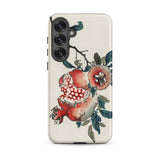 Pomegranate - Kono Bairei Kacho-ga Fruit Phone Case Cream-colored Phone Case Detailed Watercolor Illustration Pomegranates Leaves Kōno