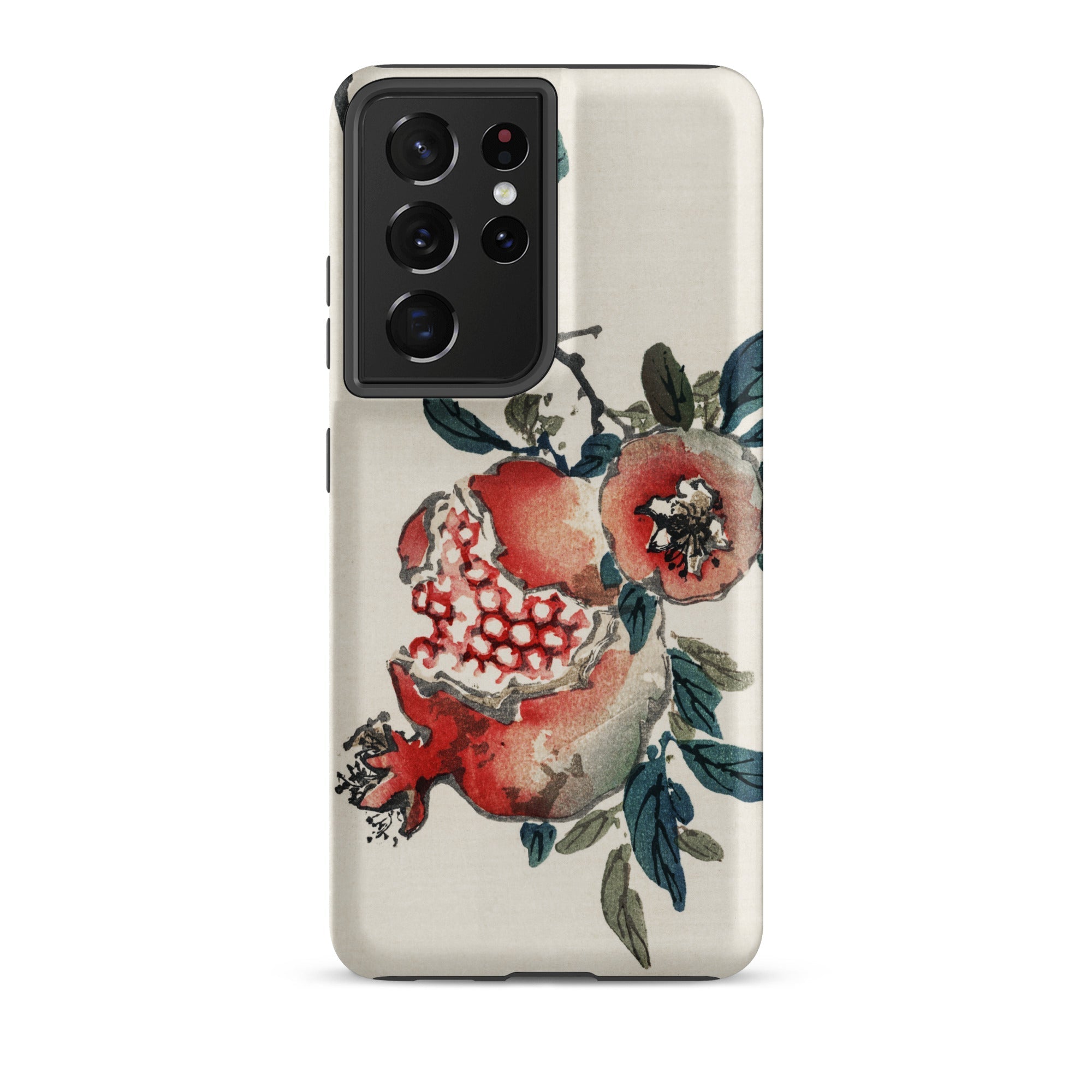 Pomegranate Kōno Bairei Kacho Ga Fruit Samsung Case, Galaxy S21 Ultra / Matte, White Smartphone Case Vibrant Pomegranate Fruit Blossom