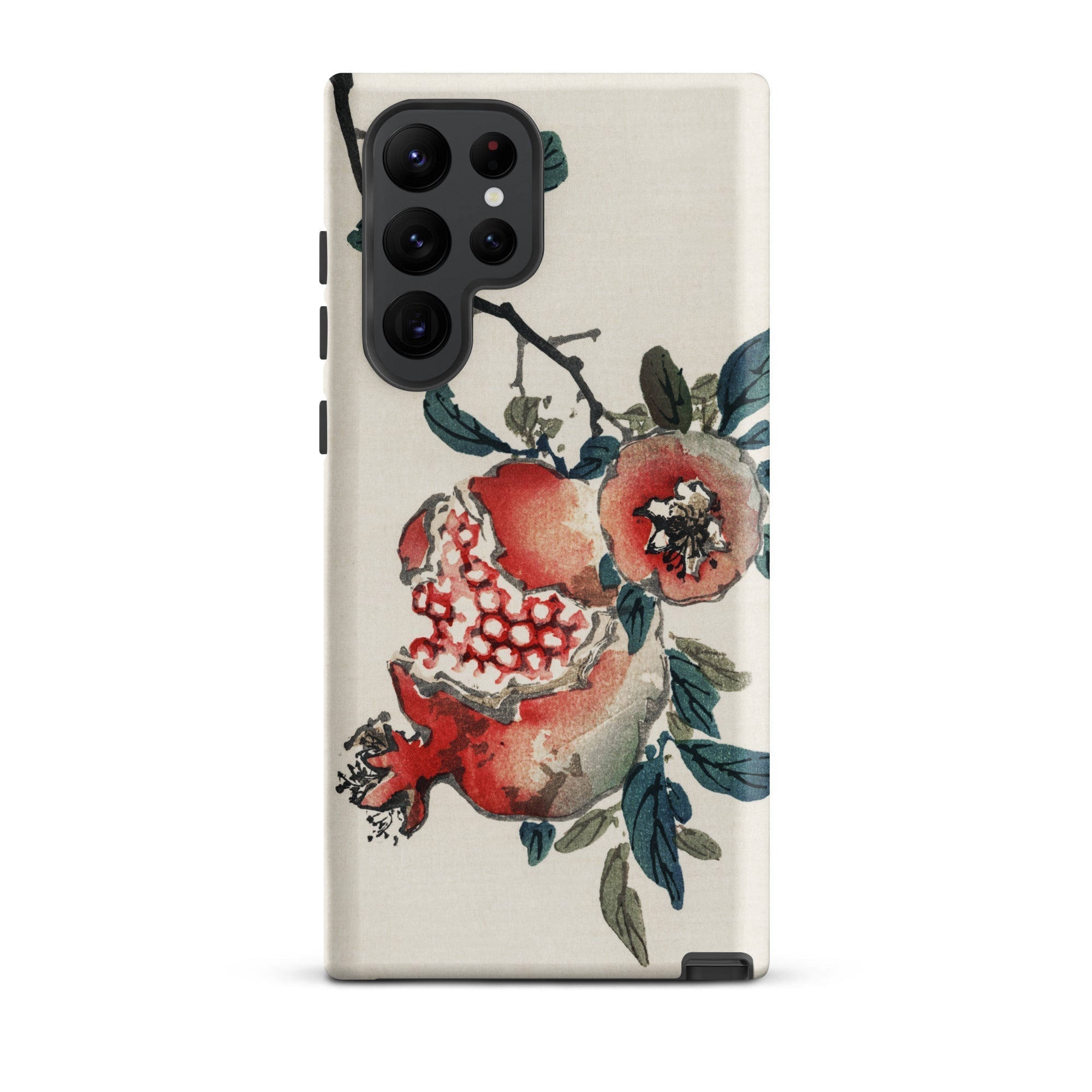 Pomegranate Kōno Bairei Kacho Ga Fruit Samsung Case, Galaxy S22 Ultra / Matte, Smartphone Case Botanical Illustration Pomegranates